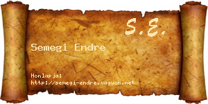 Semegi Endre névjegykártya